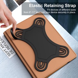 TiMOVO 9-10.1 Inch Android Tablet Case, Protective Tablet Cover Stand Folio for All 9-11 Inch Touchscreen Tablet with Pen Holder and Card Pocket, Multi-Angle Viewing, Brown