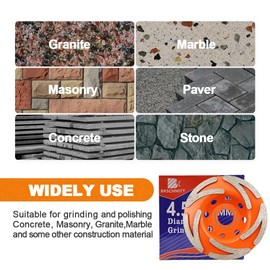 Concrete Diamond Grinding Cup Wheel 4 1/2",BRSCHNITT Diamond Cyclone Cup Grinder for Grinding/Polishing/Cleaning Granite, Concrete,Stone, Cement, Marble, Rock Angle Grinder.