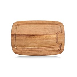 Zeller 25555 Acacia Wood Chopping Board with Juice Groove – Natural, Wood, natural, 32 x 21 x 1.5 cm