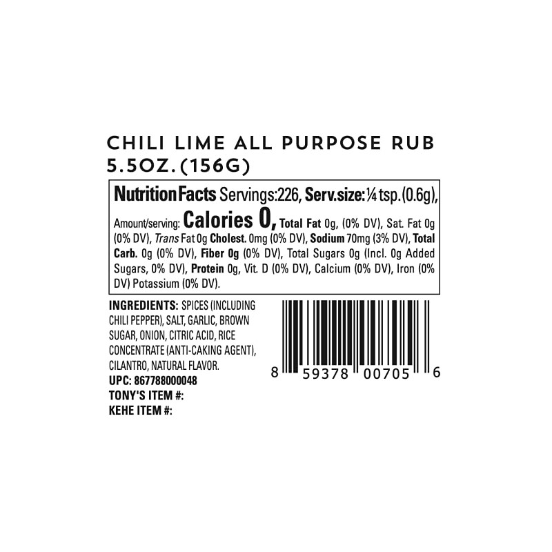 Oakland Dust Chili Lime All Purpose Rub 4.75 Oz (135g)