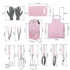 Pink Garden Tool Sets 12 Pieces, iHansee Aluminum Gardening Hand
