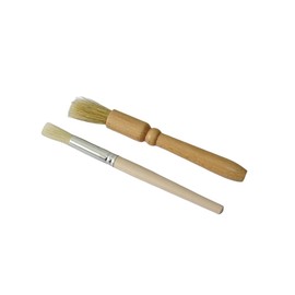 Coffee Grinder Cleaning Brush 2Pcs, Wood Handle & Natural Bristles Wood Dusting Espresso Brush Accessories for Bean Grain Coffee Tool Barista Home Kitchen