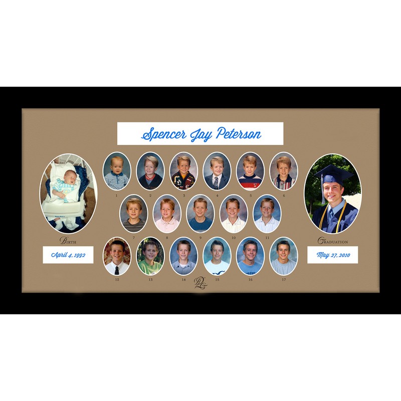 Birth to Graduation 25" x 14" (B-18) Picture Frame, School