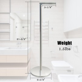 Sutekus Toilet Paper Holder Stand Free Standing Toilet Paper Roll Holder 22" Tissue Rack Stainless Steel Toilet Paper Stand with Heavy Base