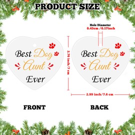 Dog Aunt Gift Christmas Ornament Aunt Gifts from Niece Nephew Aunt Birthday Gifts Auntie Gift Ceramic Ornament Dog Lover Gift Christmas Tree Decoration for Auntie Gift from Niece