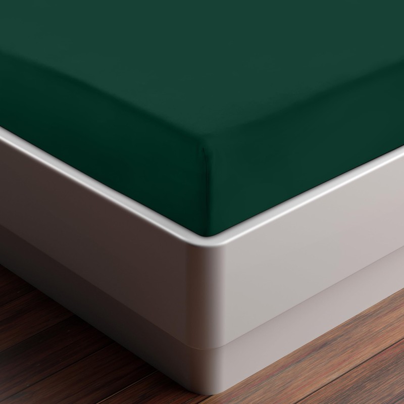 Utopia Bedding Fitted Sheet Double, Emerald - Deep Pocket 14