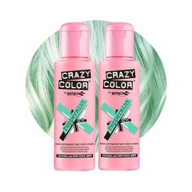 Crazy Color Pastel Peppermint Semi-Permanent Duo Hair Dye. Highly Pigmented Minty Green Conditioning & Oil Nourishing Vegan Formula | No Bleach or Ammonia | 200ml