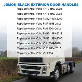 JDMON Exterior Door Handles w/Lock & Keys Replacement for Volvo FH12 FH16 1993-2008, FM12 1998-2009, FM7 FM9 FM10 1999-2012, NH12 1999-2005, VNL VHD 2004-2018 Replacement for 20398466 20398467 Black