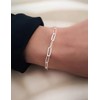 Silver Bracelet for Women 5mm Diamond-Cut Paperclip Chain Bracelet for