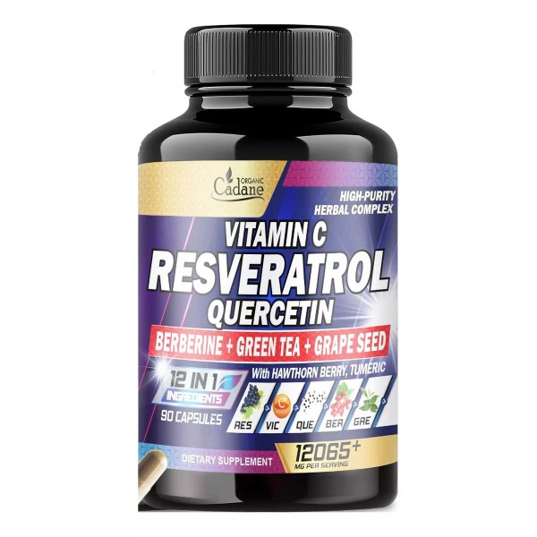 Cadene Resveratrol + Quercetina + Vitamina C + Berberina Hecho Usa