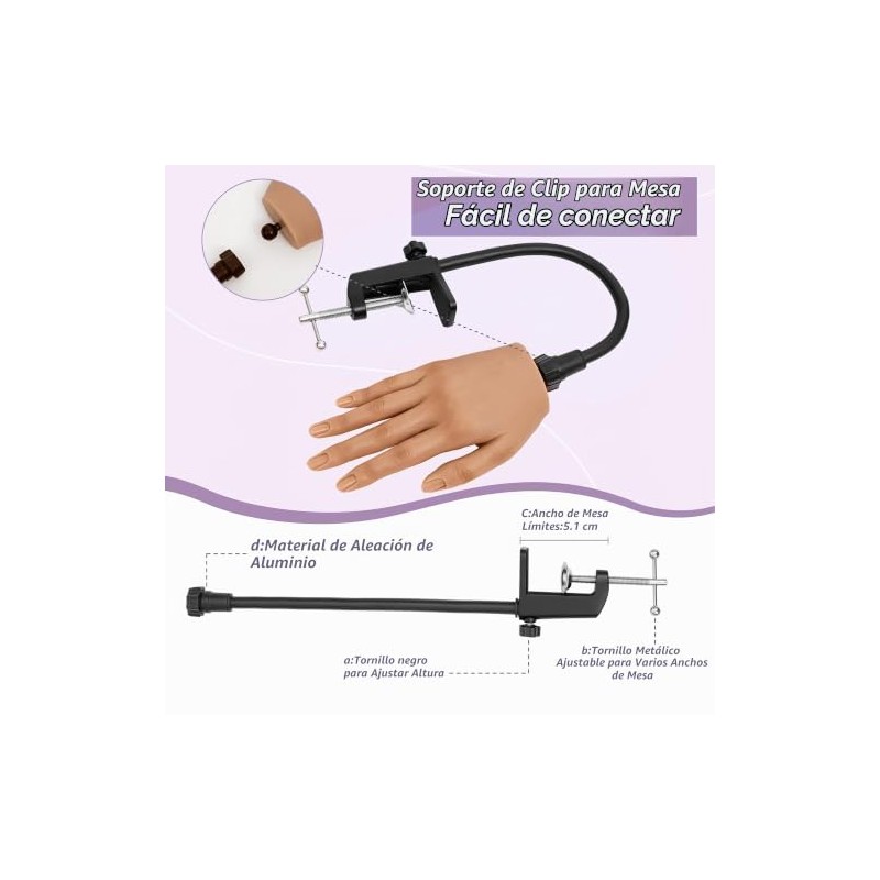 Mano de silicona realista para practicar manicura Veikmv. Mano de