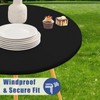 Moosfor Round Spandex Tablecloth 2 Pack, Elastic Fitted Waterproof Tablecloths