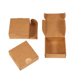 Airssory 30pcs/set 3.35x3.35 Inch(8.5x8.5cm) Kraft Paper Box Folding Box Square for Christmas Holidays Birthdays Wedding Birthday Party Craft Packaging