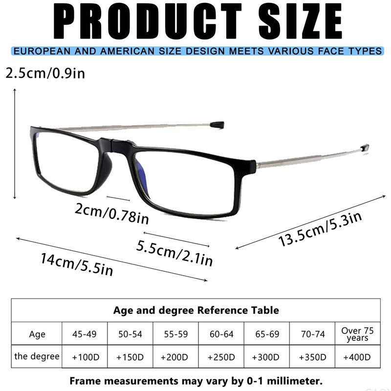Viseng anti-blue light folding reading glasses for men and women