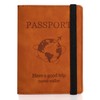 JIEOU Passport Holder Cover Case, PU Leather Passport Protector, Travel