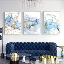 EPOKNQ Islamic Pictures Arabic Decoration, Premium Lines Poster Set, Modern Decorative Wall Decoration for Living Room, Bedroom, Unframed (Style 4.30 x 40 cm x 3)