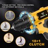 20V Cordless Drill/Driver, Electric Screwdriver - 2 Batteries, 45Nm, 2