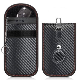 FOVNOT Pack of 2 Car Key Protection Keyless Bag, Car Key Case with Airtag Cover, RFID Keyless Go Protection, Car Keys, Anti-Theft Signal Blocker, Anti-Theft Button Fob Protection, K-2 pieces with