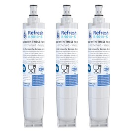 Refresh R-9010 Replacement Refrigerator Water Filter Compatible with Kenmore 46-9010, 469010, 9010, 46-9085, 9085, AQUACREST AQF-4396508, Aquafresh WF285 and IcePure RFC0500A (3 Pack)