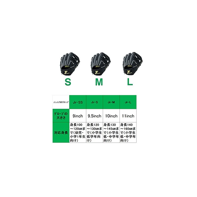 SAKURAI Falcon Toddler Gloves FG-1008 Green for Toddlers and Elementary