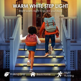 gliship 16 Pack Solar Step Lights Outdoor, LED Lights Waterproof Weatherproof Solar Lights for Outdoor Fences, Stairs, Step, Yards, Patios, and Pathways, Lights Decorations Outside (Warm White)