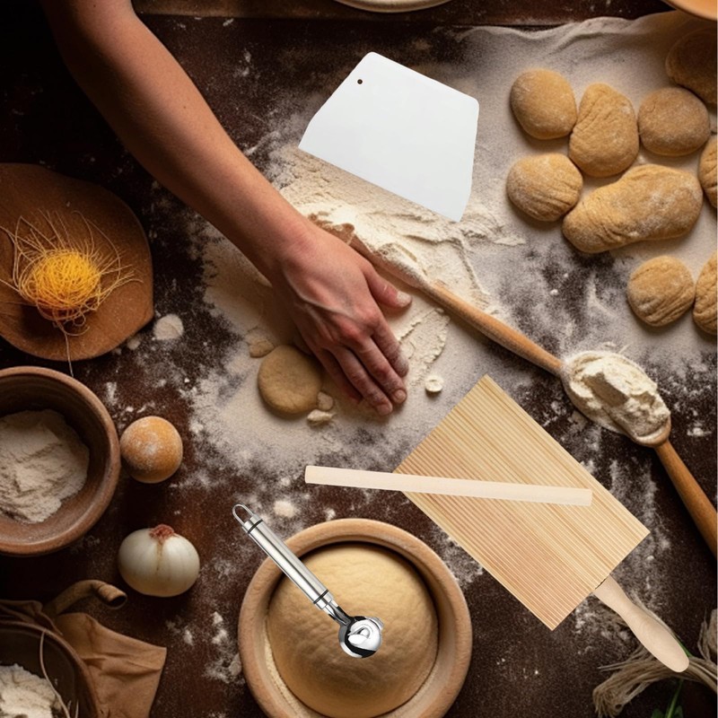 Gnocchi Board Set of 4 Gnocchi Wooden Board with 1
