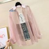 Women's Chiffon Long Sleeve Summer UV Protection Lightweight Versatile Loose Top T-Loose M/Blue