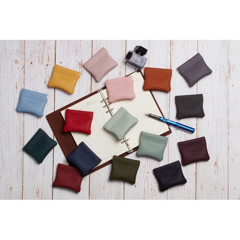 Travelambo Leather Squeeze Coin Purse Pouch Change Holder For Men