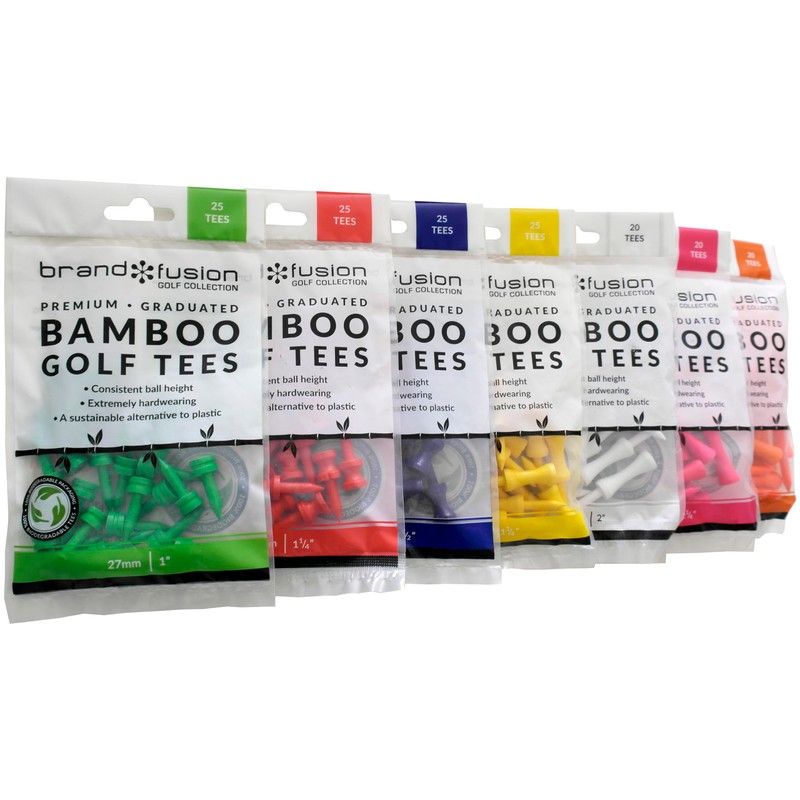 Brand Fusion Graduated Biodegradable Wooden Golf Tees, Eco Friendly