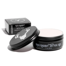 Mad Rabbit Tattoo Balm & Aftercare Cream- Color Enhancement that Revives Old Tattoos, Hydrates New Tattoos, Made With Clean Ingredients + Petroleum Free, Daily Tattoo Lotion Moisturizer & Brightener