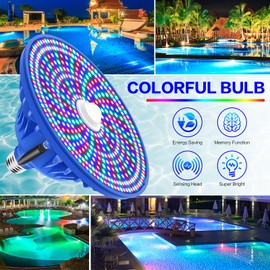 CEDIO Pool Lights for Inground Pool, 120V 90W Led Pool Light Bulb for Inground Pool, Color Changing Underwater Pool Light with Remote Control, E26/E27 Replacement (Blue)