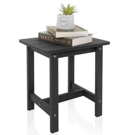 Meluvici Outdoor Side Table, Small Adirondack Side Table for Adirondack Chair - Indoor Outdoor End Table - HDPS (Black)