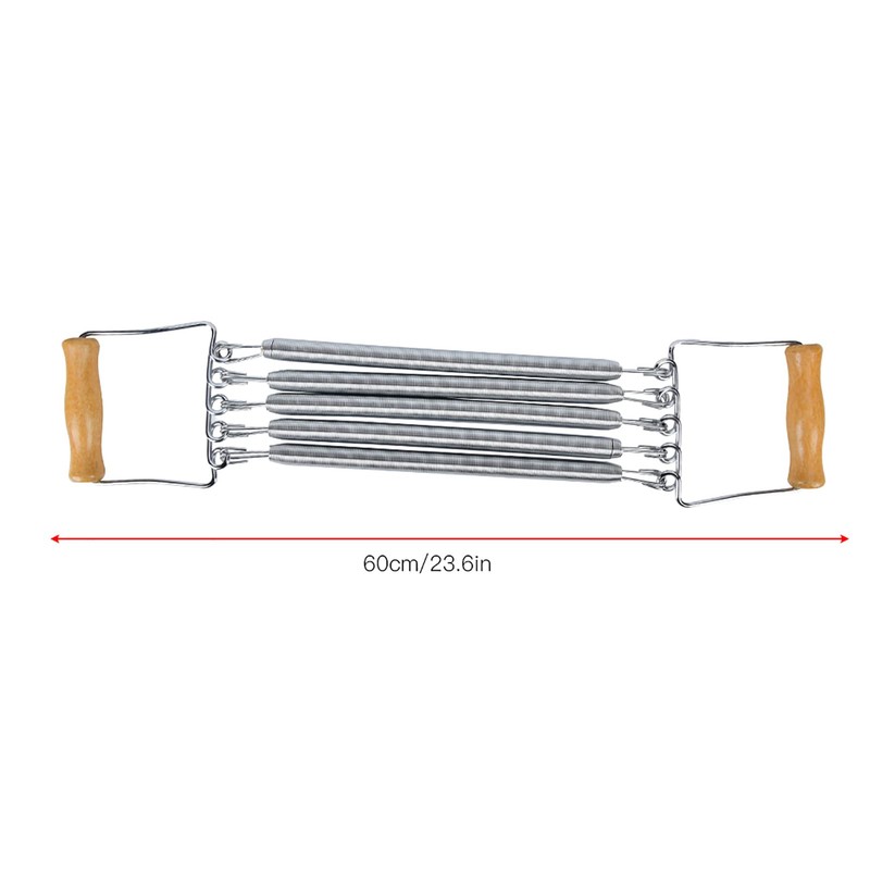Chest Expander, Wooden Handle Yoga Chest Expander Multifunction Rubber Removable