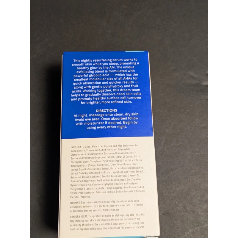 Bliss Renew Smooth Resurfacing Night Serum Glycolic Polyhydroxy Acids 30ml