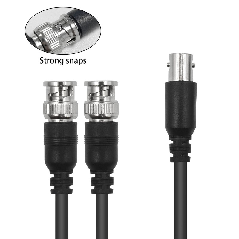 Poyiccot BNC Splitter Adapter Cable 1.5ft, Dual BNC Male to