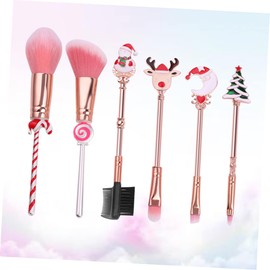 Beavorty Makeup Brush Set 7 Pcs Christmas Makeup Kit for Boys and Girls Multifunctional Brush for Eyebrows Lips and Eyes Random Color