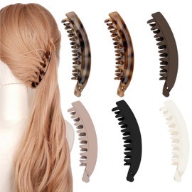 Esshogo Vintage Bananenspange, Dickes Haar Banana Clip, Bananenspange Haare, Vintage Bananen-Haarspangen Pferdeschwanz, Spange Haarclips, Haarklammer für Frauen und Mädchen, Bananen Haarspangen