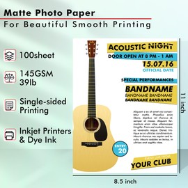 Koala Matte Coated Photo Paper Single-sided 39LB 145GSM 8.5X11 Inches Compatible with Inkjet Printer for Text Presentation Print 100 Sheets