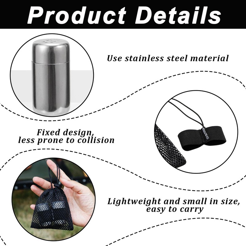 Portable Travel Salt and Pepper Sets, Stainless Steel Condiment Set