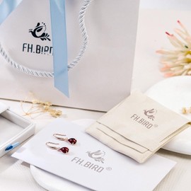 FH.bird Women’s Amethyst Earrings, 18K Gold, Popular, February Birthstone, Hypoallergenic, Hook Earrings, Swaying, Rose Quartz, Elegant, Girlfriend, Wife, Mother, 20's, 30's, 40's, Birthdays, Silver