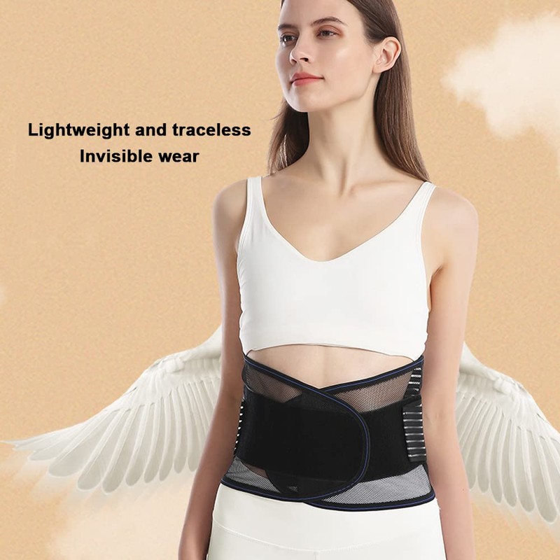 Back Brace with Adjustable Pull Straps, Lumbar Back Strap for