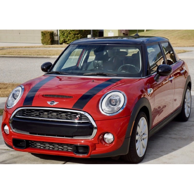 The Pixel Hut Matte Black Hood Bonnet Stripes for Mini