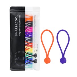 SMART&COOL - Sujetadores de Cable Magnéticos de Silicona Reutilizables para Agrupar y Organizar, Sostener Cosas, Marcadores de Libros, Imanes de Refrigerador, Colores Surtidos, 7.16 pulgadas (Paquete