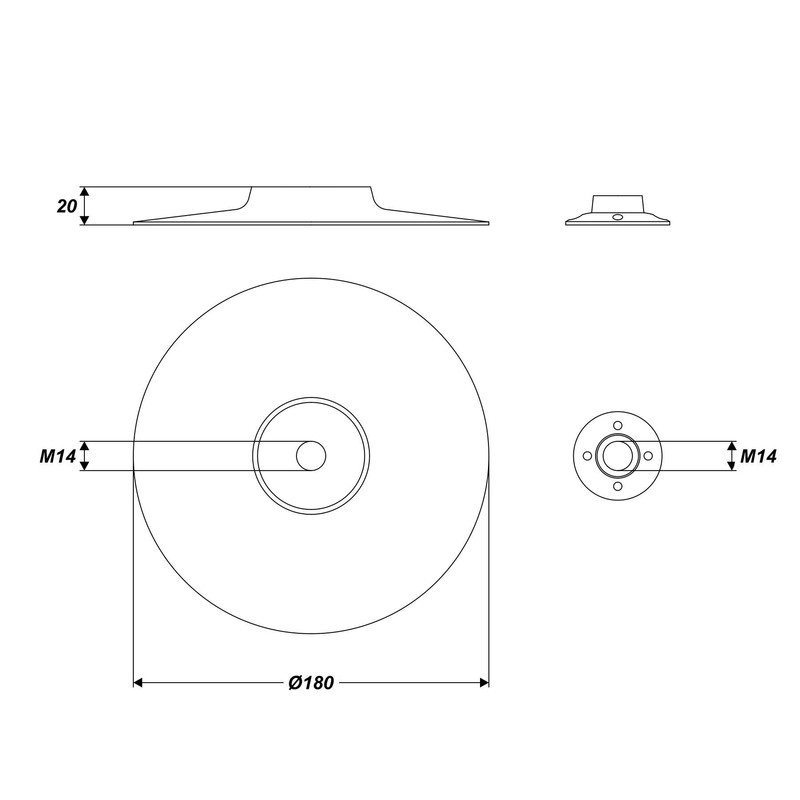 werkzeugundzubehoer_com Sanding Disc 180 mm Aluminium Oxide with Flange Nut