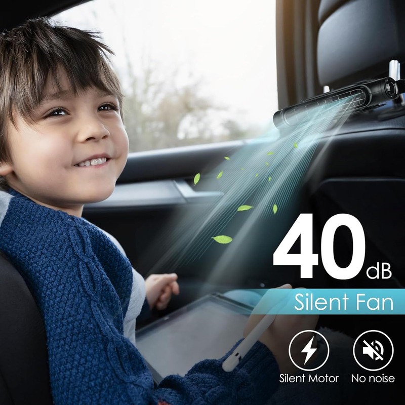 Yosoo Car chair Cooling Fan USB Bladeless Angle 3 Speeds