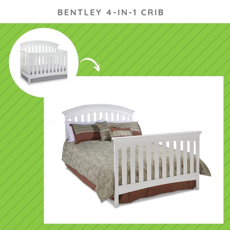Full-Size Conversion Kit Bed Rails Compatible with Bentley Convertible Crib