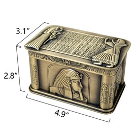 Hogarup decorative box with lid small metal jewelry box trinket boxes hinged egyptian box