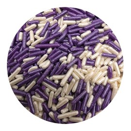 NCS Pearl Purple and Pearl White Jimmies Edible Sprinkles, 8 ounces