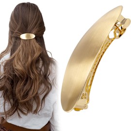 CustomyLife 3inch Oval Hair Barrette Vintage Metal Large Hair Clip Gold French Wedding Prom Formal Hair Accessories for Women Girls Long Thick Hair