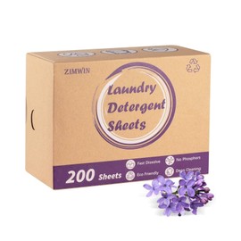 Zimwin Sustainable Laundry Detergent Sheets: Lavender Scent Eco-Friendly 200 Loads New